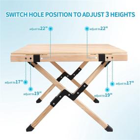 img 2 attached to Portable Wooden Egg Roll Table for Picnic, Camping, Travel, Beach, Tailgating, Patio, Garden BBQ - ZH & ART