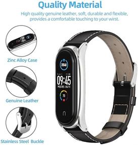 img 1 attached to 🔗 Магнитный ремешок из натуральной кожи для Xiaomi Mi Band 6 5, 4, 3 - премиум замена ремешка для часов на запястье для Xiaomi Mi 6 5 Fit Band - аксессуары для смарт-браслета от MIJOBS