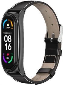 img 4 attached to 🔗 Магнитный ремешок из натуральной кожи для Xiaomi Mi Band 6 5, 4, 3 - премиум замена ремешка для часов на запястье для Xiaomi Mi 6 5 Fit Band - аксессуары для смарт-браслета от MIJOBS