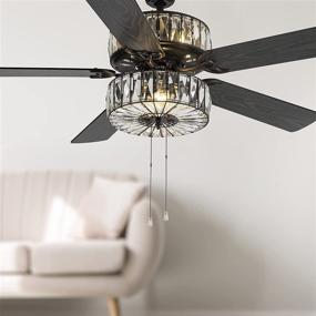 img 3 attached to 💫 River of Goods Glam Double-Lit LED Ceiling Fan - 52 Inches Width, Stylishly Clear