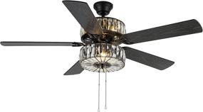 img 4 attached to 💫 River of Goods Glam Double-Lit LED Ceiling Fan - 52 Inches Width, Stylishly Clear