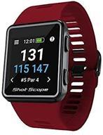 🏌️ shot scope g3 gps watch: a game-changing device for golfers - accurate f/m/b + hazard distances, free apps, color screen, 36,000+ pre-loaded courses, and no subscriptions (red) logo