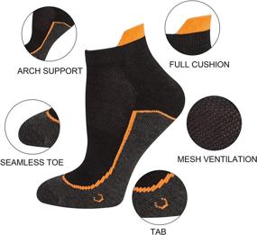 img 3 attached to 🧦 6 Pairs of Ankle Socks for Women and Men - Cotton Cushioned Low Cut Athletic Cycling and Running Socks with Tab