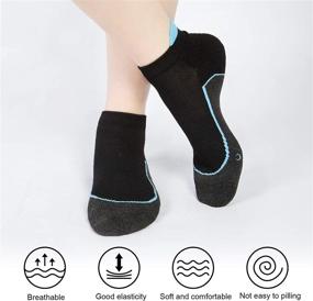 img 2 attached to 🧦 6 Pairs of Ankle Socks for Women and Men - Cotton Cushioned Low Cut Athletic Cycling and Running Socks with Tab