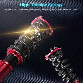 img 1 attached to Adjustable Height Coilovers for LEXUS IS 300 2001-2005 | 🔧 Shock Absorbers Replacement Suspension Lowering Kit | Front Rear Red | maXpeedingrods