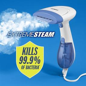 img 3 attached to Conair GS23N Extreme Steam Hand Held Fabric Steamer: Powerful Dual Heat Technology for Wrinkle-Free Fabrics, White/Blue