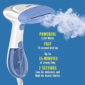 img 2 attached to Conair GS23N Extreme Steam Hand Held Fabric Steamer: Powerful Dual Heat Technology for Wrinkle-Free Fabrics, White/Blue