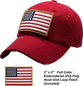 img 2 attached to 🧢 Antourage Unconstructed Hat for Men and Women - American Flag Twill Mesh Snapback Baseball Cap with USA Flag Design + 2 Patriotic Patches