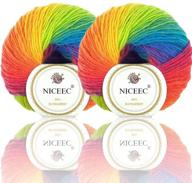 🌈 skeins rainbow gradient crochet yarn - 196yds x 2 rewritten for improved seo logo