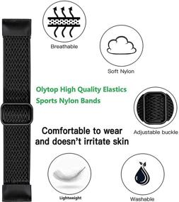 img 1 attached to Olytop Elastic Band for Garmin Fenix 6X/6X Pro/5X/5X Plus/3/3HR Smartwatch – 26mm Quick Fit Soft Stretch Lightweight Breathable Wristband in Black Army Green