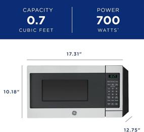 img 2 attached to 🍽️ GE JES1072SHSS Microwave Oven: Compact, 0.7 cu ft Capacity, 700 Watts, Stainless Steel for Countertop or Dorm Room