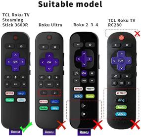 img 2 attached to Silicone защитный чехол для пульта управления Roku TV Stick (4 шт.) 3600R TCL - ударопрочный чехол с петлей для пульта управления TCL Roku - совместим с моделями RCAL7R/3921/3800/3810