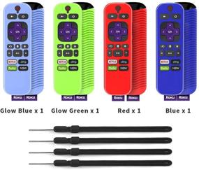 img 4 attached to Silicone защитный чехол для пульта управления Roku TV Stick (4 шт.) 3600R TCL - ударопрочный чехол с петлей для пульта управления TCL Roku - совместим с моделями RCAL7R/3921/3800/3810