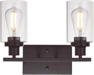 🚿 melucee 2-light industrial oil rubbed bronze bathroom lighting with clear glass shade - wall mount sconces for bedroom, living room, kitchen логотип