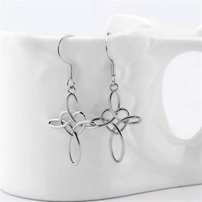 img 2 attached to 🍀 Good Luck Celtic Knot Cross Earrings - Religious Drop Jewelry with Infinity Love Symbol, Ideal Irish Celtics Gift for Women and Girls