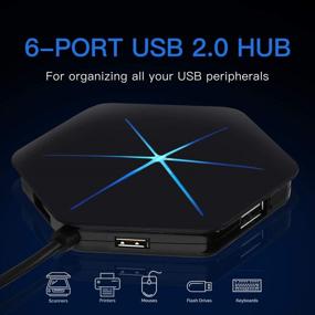 img 3 attached to 💻 MefeCoorel 6-Port USB 2.0 Hub USB Extension Cable with Blue LEDs - Extra USB Ports for PS4, Mac, PC, Laptop, Computer, Desktop