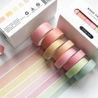 8 рулонов набора однотонной бумажной ленты washi - декоративная натуральная маскировочная лента для поделок, детей, альбомов, блокнотов, самоделок, упаковки подарков - розовая. логотип