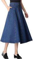 👗 stylish and versatile: tanming women's high waist pleated long denim skirt logo