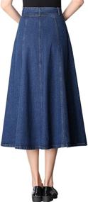 img 3 attached to 👗 Stylish and Versatile: Tanming Women's High Waist Pleated Long Denim Skirt