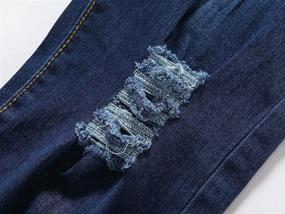 img 1 attached to Skinny Distressed Biker Jeans Destroyed Boys' Clothing