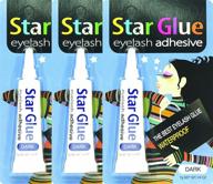 long-lasting hold: 3 packs of star eyelash glue for strip lashes (dark) 7g (1/4oz) logo