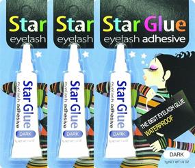 img 1 attached to Long-lasting Hold: 3 Packs of Star Eyelash Glue for Strip Lashes (Dark) 7g (1/4oz)