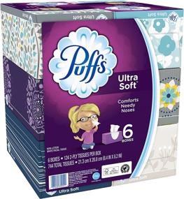 img 4 attached to 🤧 Puffs Ultra Soft Facial Tissues - 6 Family Boxes, 124 Tissues per Box