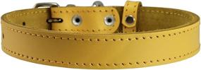 img 1 attached to 🐾 Genuine Leather Dog Collar Yellow - Premium Quality by Dogs My Love - Available in 7 Sizes for All Breeds