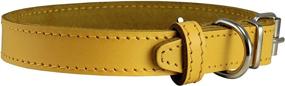 img 2 attached to 🐾 Genuine Leather Dog Collar Yellow - Premium Quality by Dogs My Love - Available in 7 Sizes for All Breeds