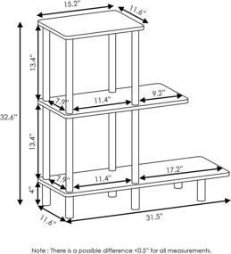 img 3 attached to 🛋️ Furinno Turn-N-Tube 3-Tier Sofa Side Table Tall - Stylish French Oak Grey/Black Design