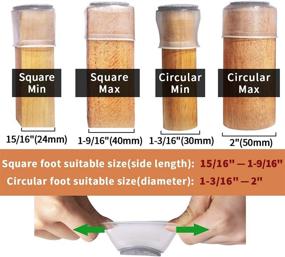 img 2 attached to 🪑 24-Piece Transparent Chair Leg Floor Protectors with Silicone Furniture Feet Pads - Table, Stool, and Furniture Leg Protection Caps with Felt Pads - Effective Hardwood and Laminate Flooring Protectors