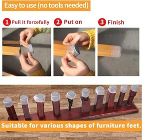 img 3 attached to 🪑 24-Piece Transparent Chair Leg Floor Protectors with Silicone Furniture Feet Pads - Table, Stool, and Furniture Leg Protection Caps with Felt Pads - Effective Hardwood and Laminate Flooring Protectors