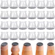 🪑 24-piece transparent chair leg floor protectors with silicone furniture feet pads - table, stool, and furniture leg protection caps with felt pads - effective hardwood and laminate flooring protectors logo