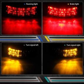 img 2 attached to 🏍️ NTHREEAUTO Смоки Lens Светодиодные задние фонари Tri-Bar Стоп-сигнал Тормозного света с указателями поворота для Harley Street Glide Road Glide Touring 2006-2013