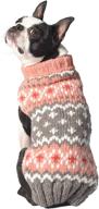 🐶 stylish chilly dog rose fair isle sweater in medium size: a perfect choice for cold weather! логотип