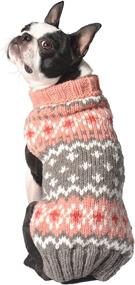 img 1 attached to 🐶 Stylish Chilly Dog Rose Fair Isle Sweater in Medium Size: A Perfect Choice for Cold Weather!