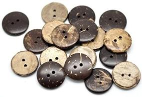 img 3 attached to 🥥 Brown Coconut Shell Sewing Buttons - 50pc 3/4" (20mm), 2 Holes [Office Product]