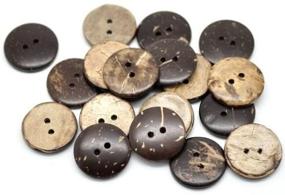 img 1 attached to 🥥 Brown Coconut Shell Sewing Buttons - 50pc 3/4" (20mm), 2 Holes [Office Product]