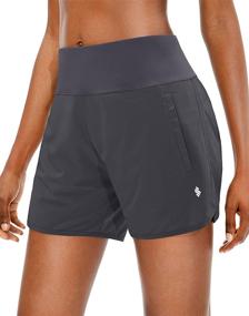 img 2 attached to 🏃 Soothfeel Women's Running Shorts with Zip Pocket - Quick Dry High Waisted Athletic Workout Shorts for Women with Liner - 5 inch