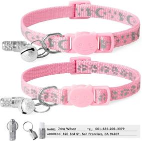 img 4 attached to 🐱 LLHK 2 Pack Breakaway Cat Collars: Reflective Safety with Bell, Adjustable 7''-12'' - Perfect for Girl Boy Cats. Includes 2 Pcs Name Tags for Personalized ID. Pet Supplies & Accessories.