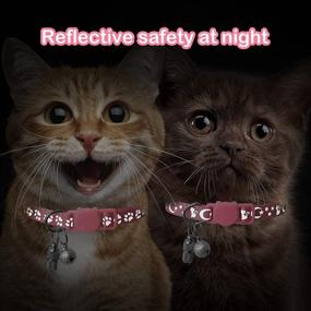 img 2 attached to 🐱 LLHK 2 Pack Breakaway Cat Collars: Reflective Safety with Bell, Adjustable 7''-12'' - Perfect for Girl Boy Cats. Includes 2 Pcs Name Tags for Personalized ID. Pet Supplies & Accessories.