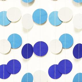 img 2 attached to 🎀 allydrew Circle Dot Paper Garland Hanging Décor, 26Ft, Set of 2 - Perfect Sky Blue, White, Navy Decorations for Weddings, Parties, and Baby Showers