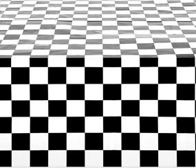 img 1 attached to Checkered Plastic Tablecloth Black White