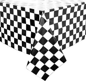 img 2 attached to Checkered Plastic Tablecloth Black White