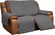 🛋️ reversible loveseat recliner cover - easy-going split sofa cover for double recliner, elastic straps, furniture protector for kids, pets - gray/light gray (2 seater) logo