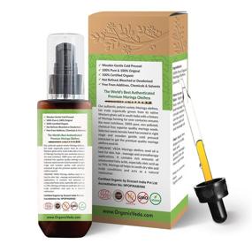 img 3 attached to Organic Veda Moringa Oil – USDA Organic Cold-Pressed Edible Grade Virgin Oil for Face, Skin, Hair, Nails, Foot, and Body - 3.4 fl. oz