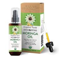 organic veda moringa oil – usda organic cold-pressed edible grade virgin oil for face, skin, hair, nails, foot, and body - 3.4 fl. oz logo