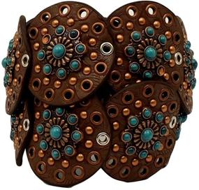 img 1 attached to 🐴 Nocona Wide Concho Disk Belt by M&F Western