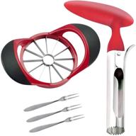 🍏 singare apple cutter slicer &amp; corer kit- 12-blade apple slicer cutter, apple corer remover for kitchen- includes 3 premium stainless steel fruit forks logo