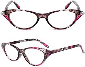 img 3 attached to Vintage Fashion Designer Cat Eye Rhinestone Reading Glasses Set of 4